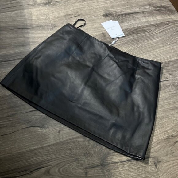 ine Bing Women's Lamb Leather Alina Mini Skirt M B4HP - Picture 1 of 3